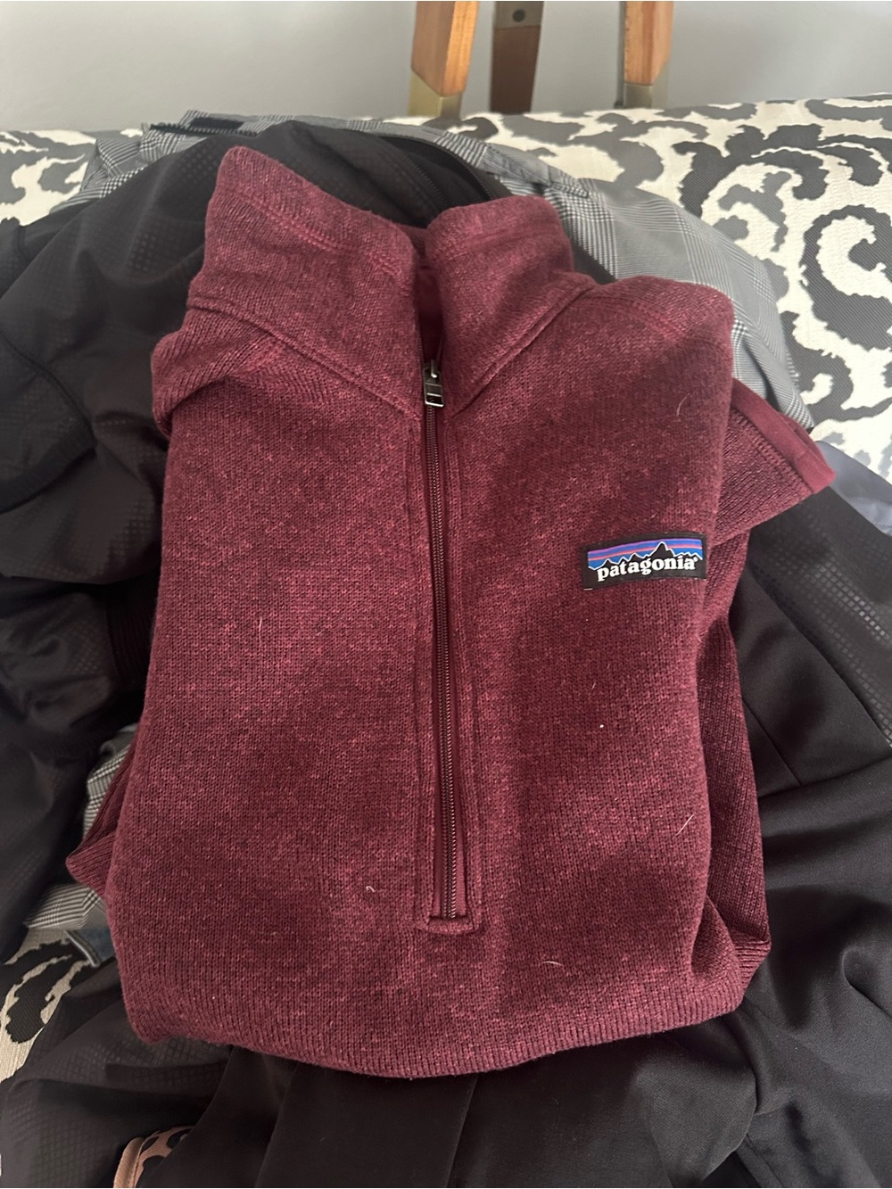 Patagonia Half-Zip Pullover in Deep Burgundy
